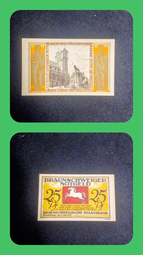 اسکناس تک 25 مارک 1920 آلمان در حد